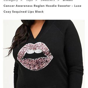 Torrid Breast Cancer awareness hooded sweater